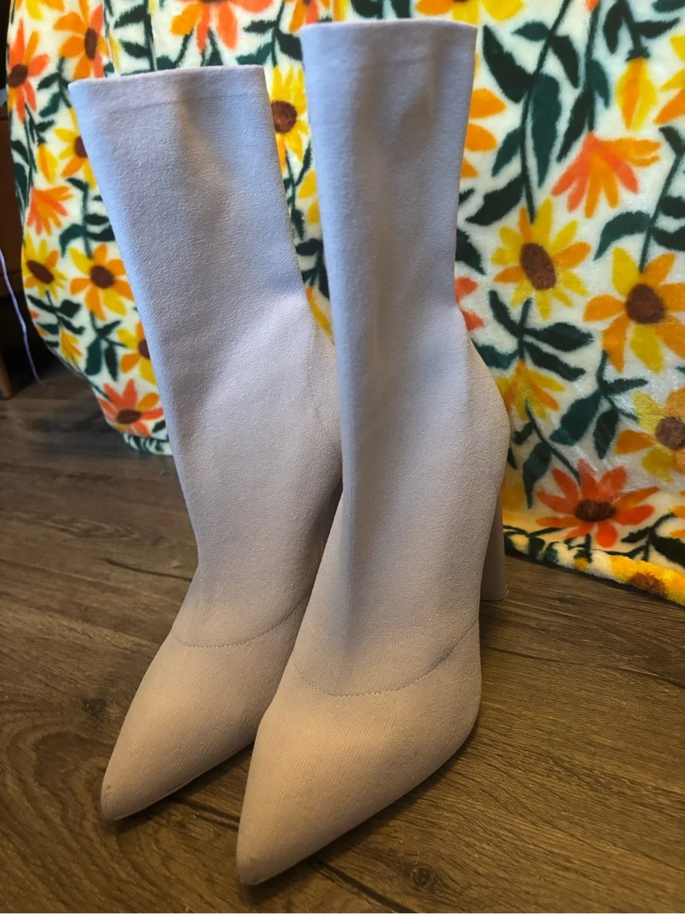 Aldo Light grey Pointed Toe Sock Boots
